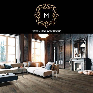 Emily Morrow Hardwood Flooring Logo and Floor Image