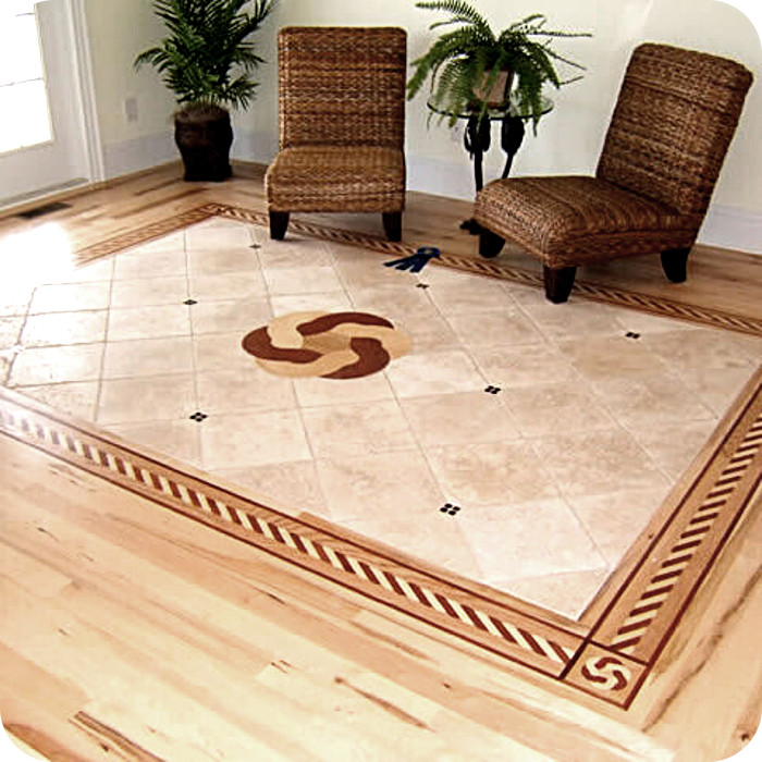 Oshkosh Designs - Rope Wood Inlay Floor Border & Corner