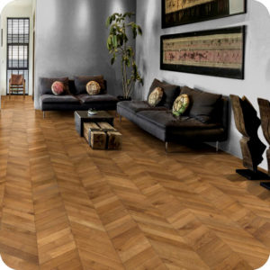 Kahrs, Chevron, Light Brown Wood Floor in a Residential Setting