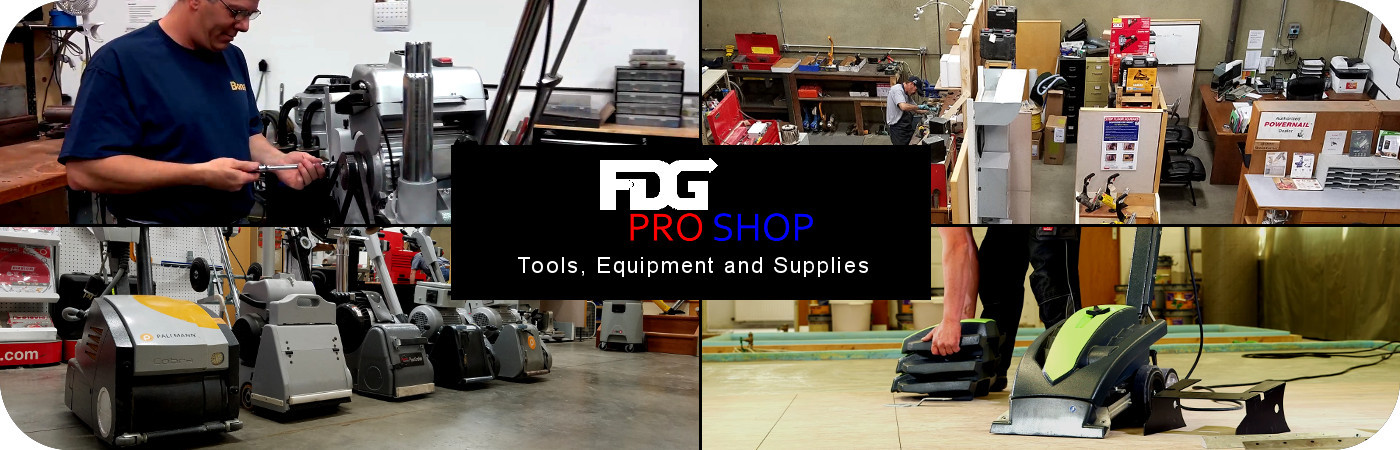 Denver Hardwood Pro Shop photo collage of flooring equipment