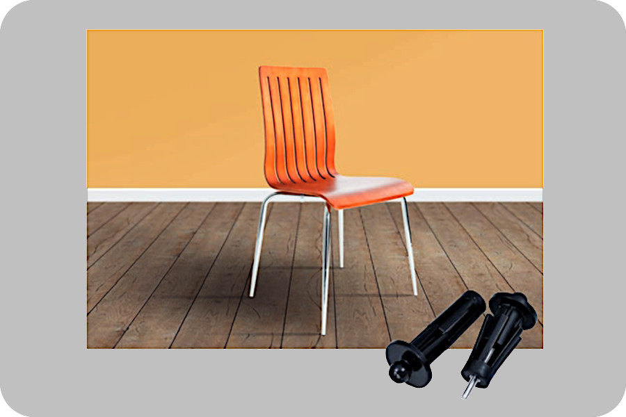 Dr Schutz Scratchnomor product and chair on a wood floor